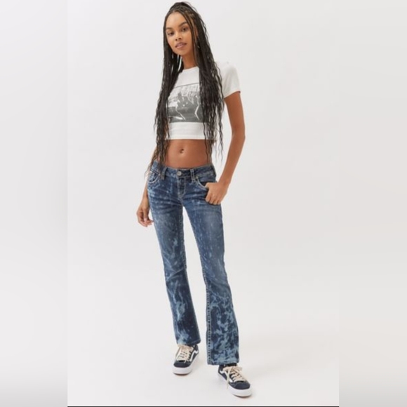 Urban Renewal Remade BleachSplatter Y2K Flared Jean - Picture 1 of 8